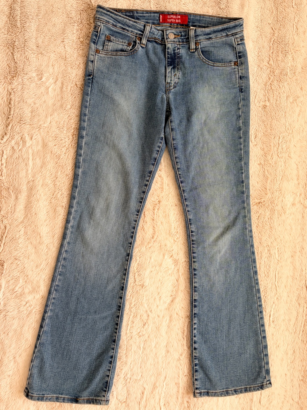 Vintage Y2K Levi’s 518 Superlow Low Rise Flare Jeans McBling Early 2000s Bootcut